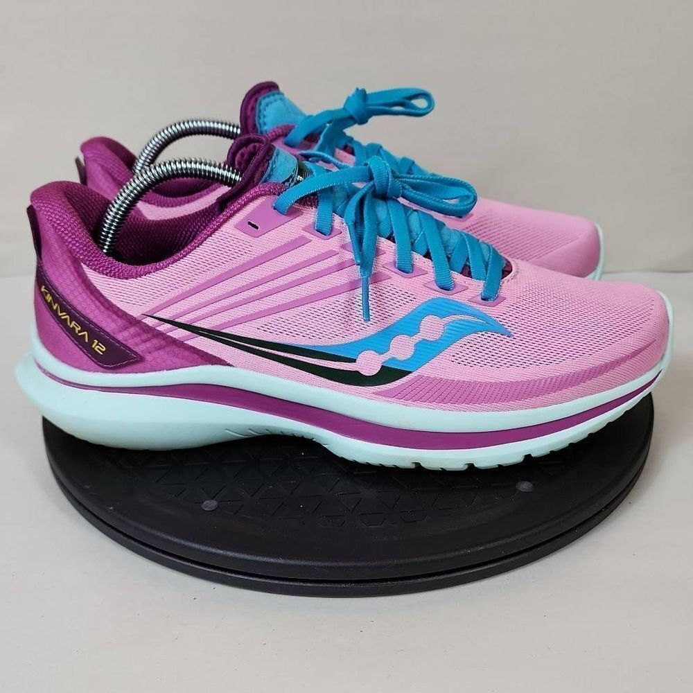 Saucony Kinvara 12 Trainer Running Shoe Women's Size 11 Pink Aqua Blue